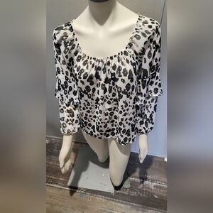 Cheetah print blouse top